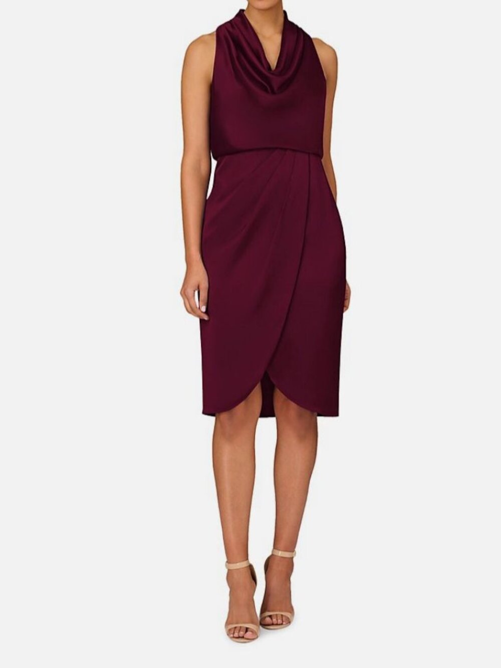 Aidan Mattox Women's Purple Cowl Neck Cocktail Dress Size 2